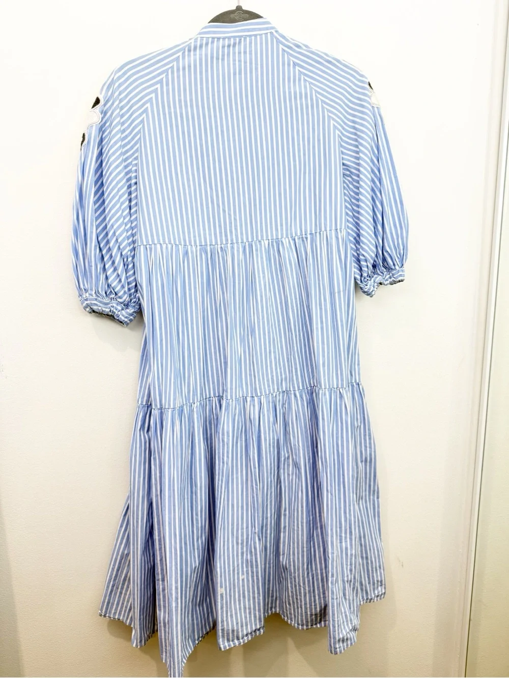 Stella Jean Parrot Sleeve Dress Blue Stripe Size 38 US 2 - Picture 6 of 7